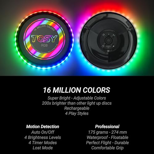 Thumbnail 3 de TOSY Flying Disc: 108 RGB LEDs, Smart Modes, and Waterproof Rechargeable Fun