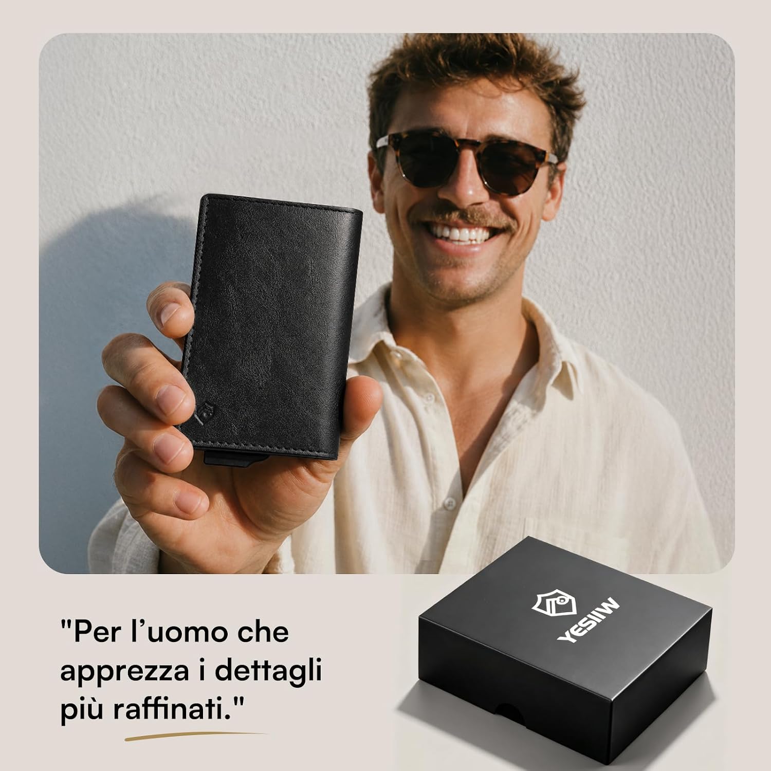 Thumbnail 6 de YESIIW Portafoglio Uomo Slim: Portafoglio Sottile con Porta Carte Pop-Up RFID