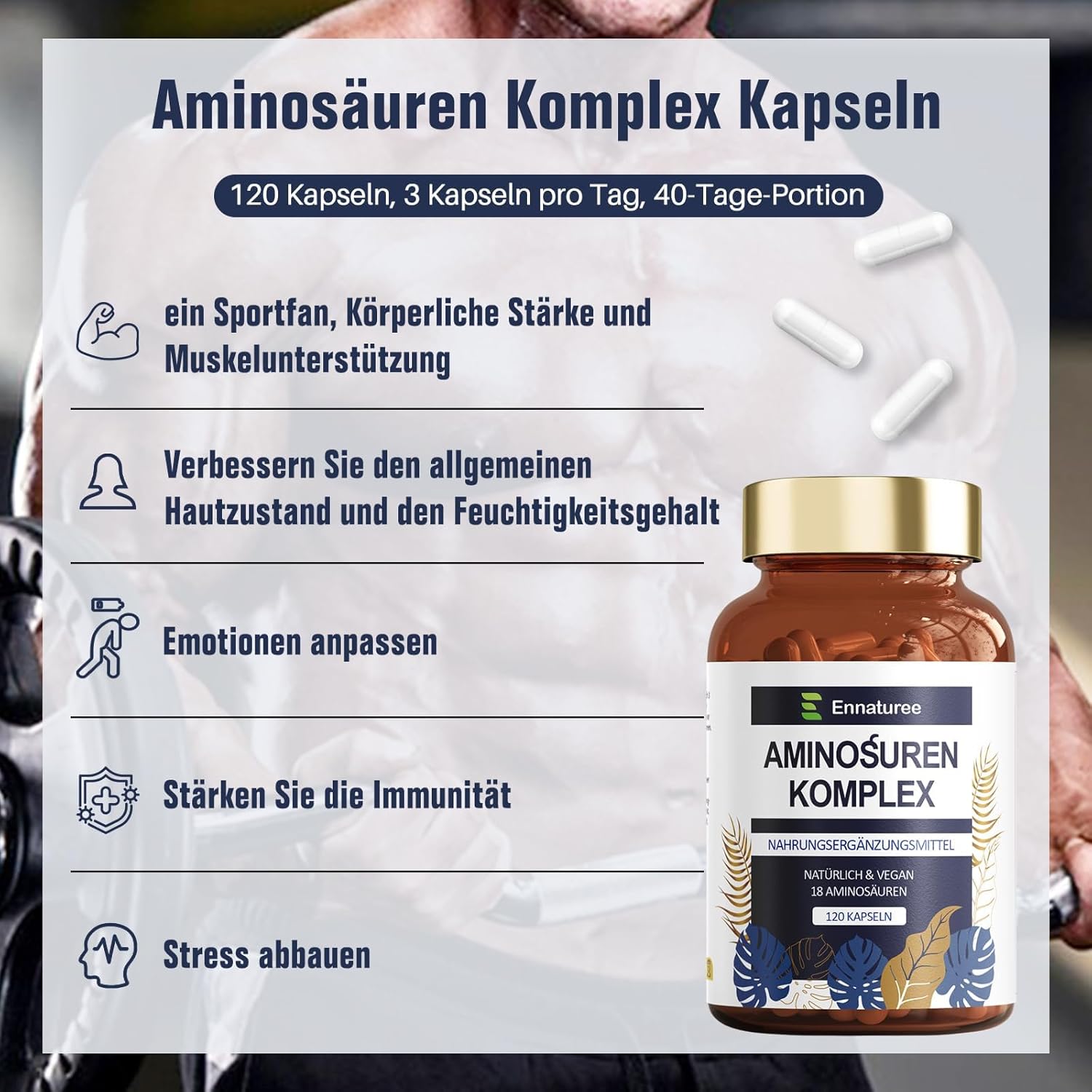 Thumbnail 4 de 18 Aminosäuren Komplex 120 Kapseln 💊