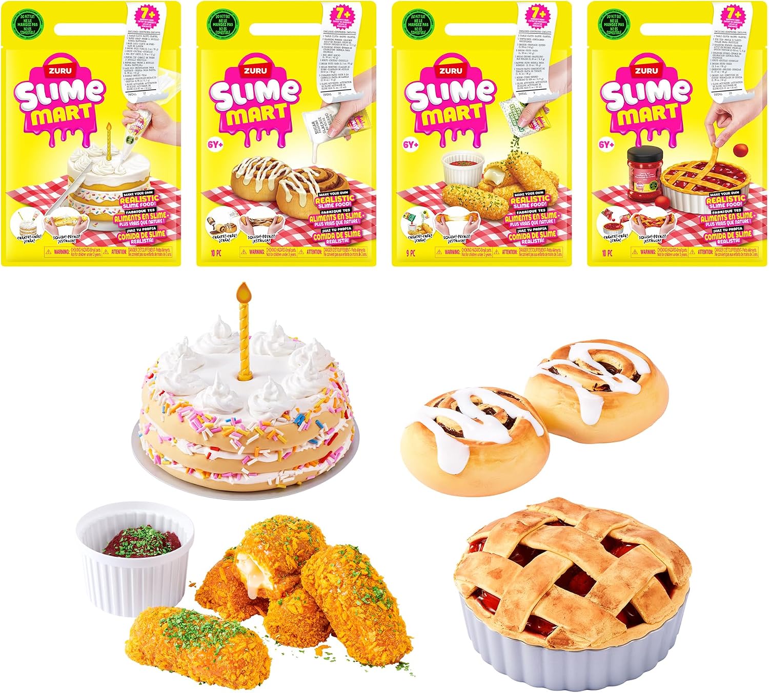 Detalle de Slime Mart 15920 Shopping Bag Slime Kit by ZURU, 4-Pack Food-Inspired Play