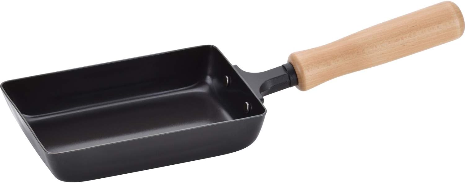 Detalle de 和平フレイズ 千歳 CS-012 鉄製玉子焼き器 9.5×15cm・木柄・IH対応