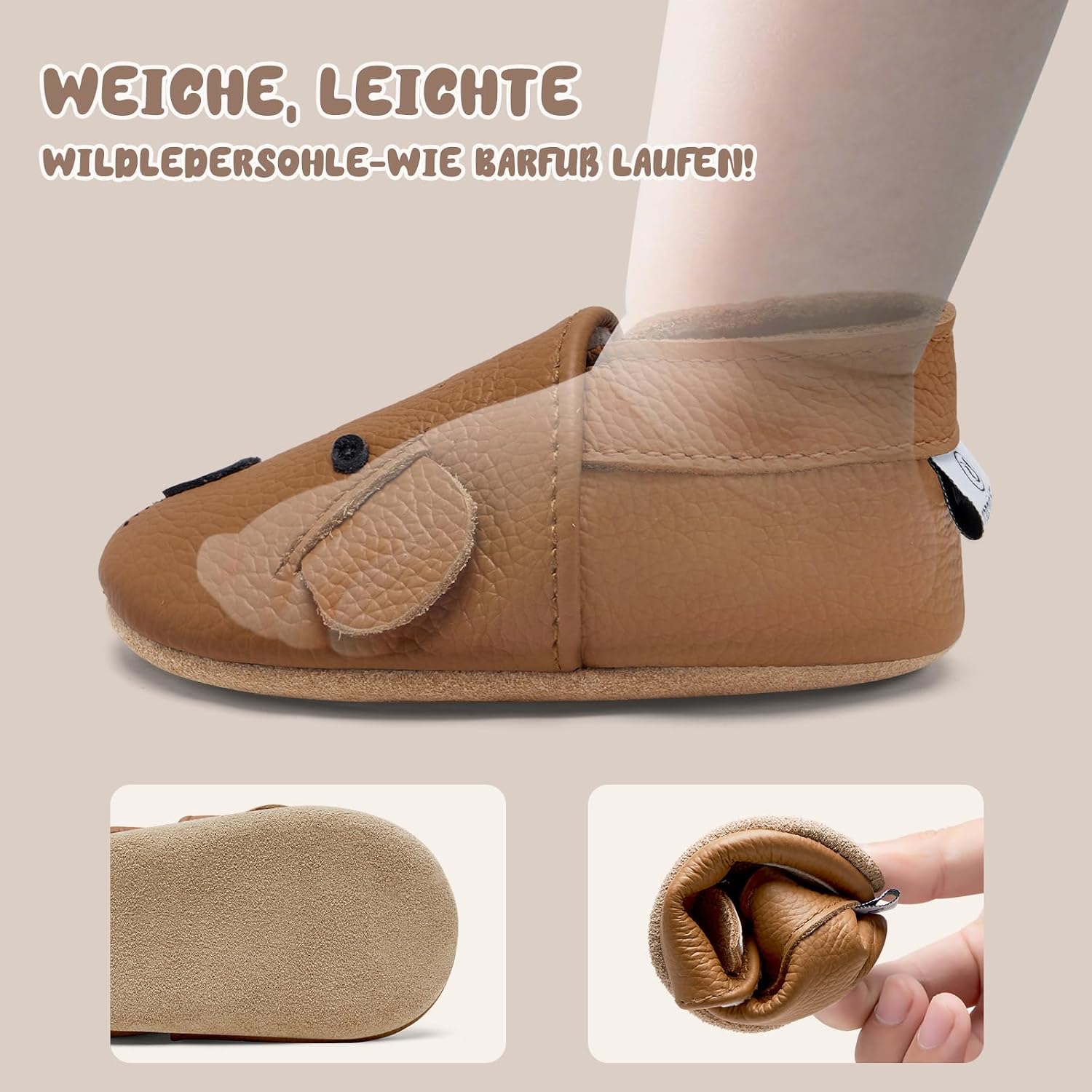 Detalle 2 de IceUnicorn Krabbelschuhe aus Leder für Babys