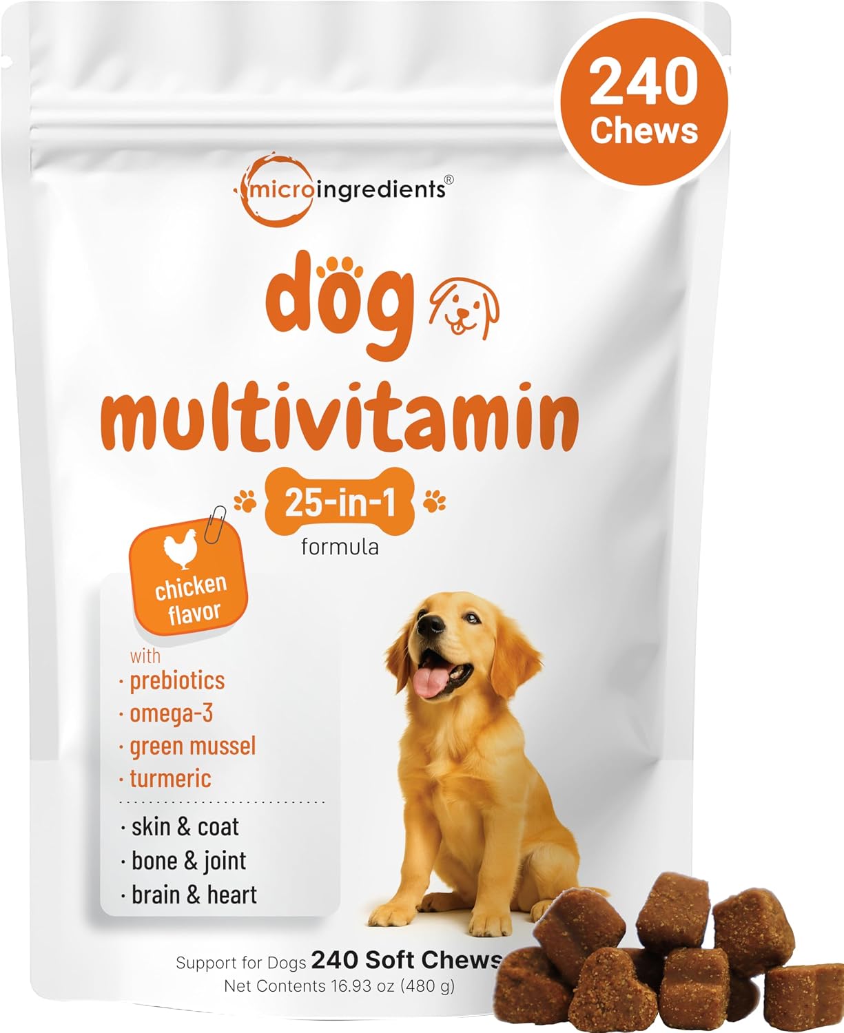 Detalle de Micro Ingredients Dog Multivitamin, 240 Soft Chews