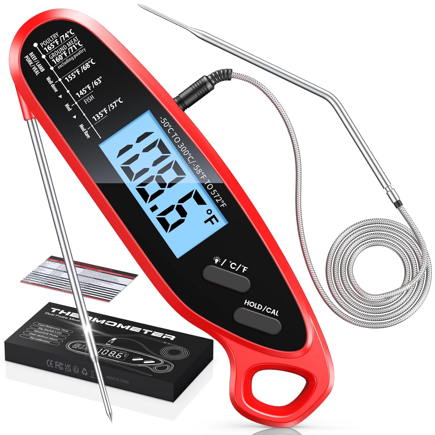 Detalle de Vuwwey Instant Read Dual-Probe Digital Meat Thermometer