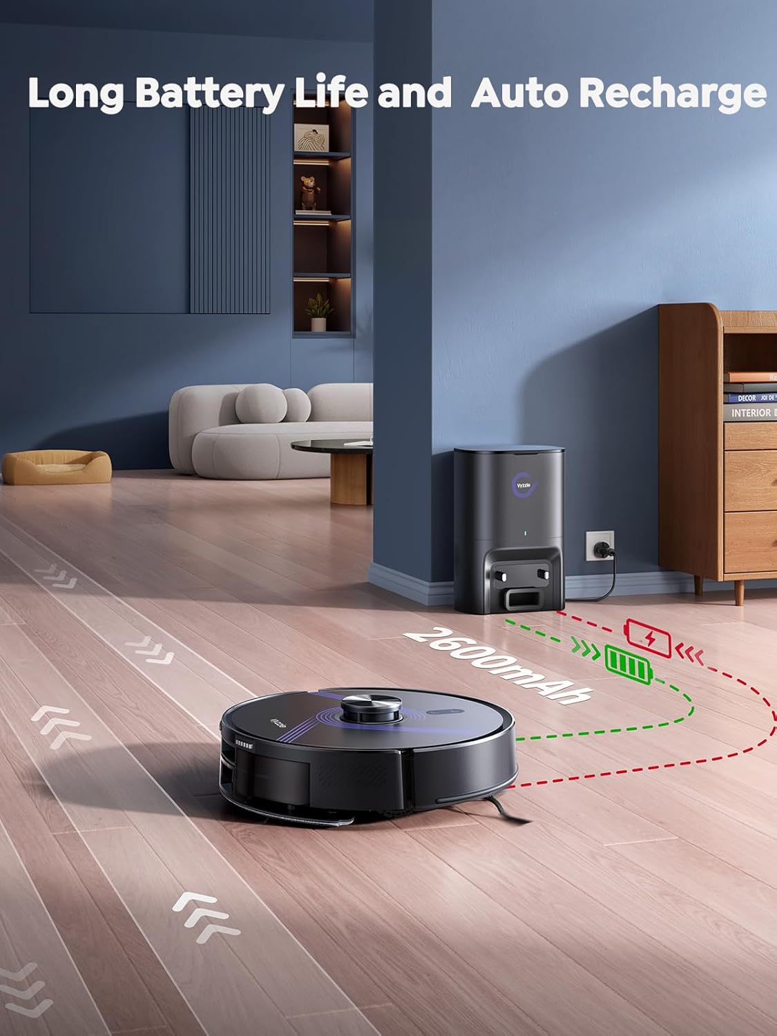 Detalle de Vyzzle E20 Robot Vacuum Cleaner with Mop, 10000Pa Suction and 3.5L Self-Empty Station (Lidar Navigation)