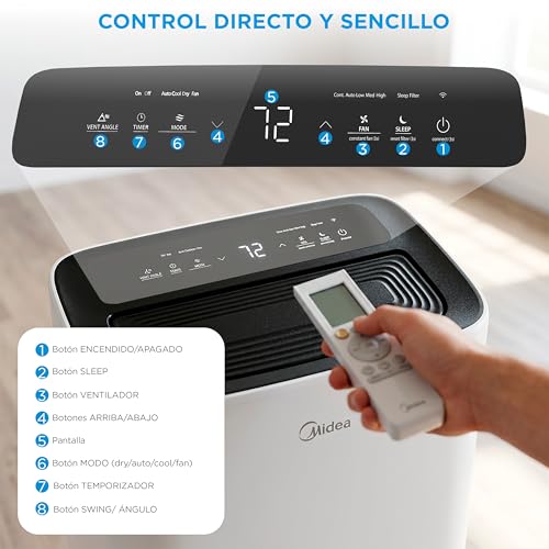 Thumbnail 13 de MIDEA Pingüino: Aire Acondicionado Portátil 4 en 1, 9,000 BTU (2250 Frigorías) con App y kit de ventana