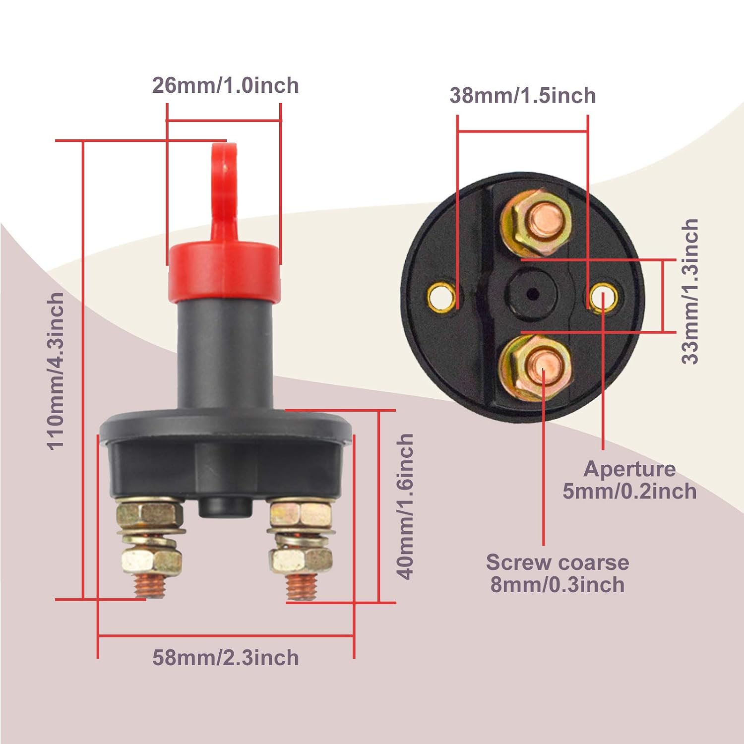 Detalle 1 de ZHITING A801 batterijschakelaar 12 V, 300 A, met sleutels