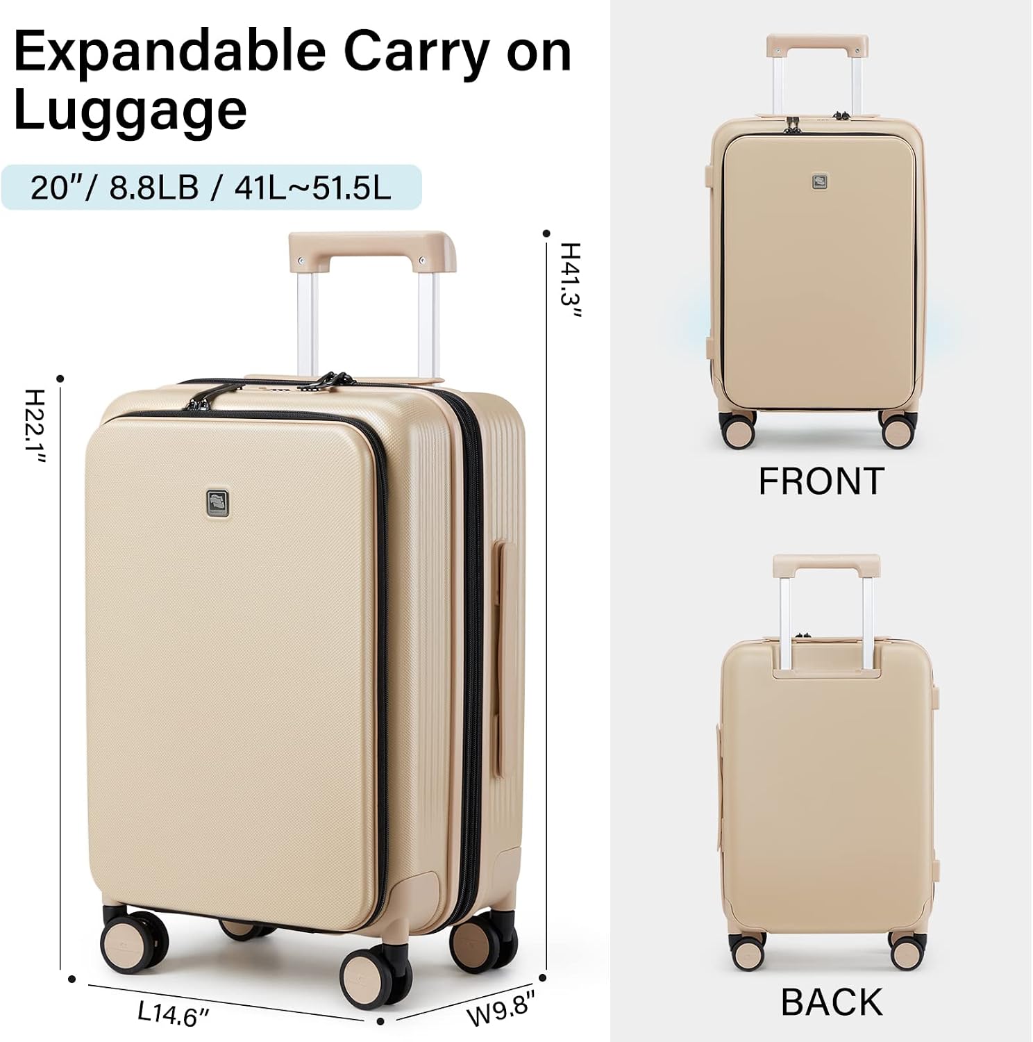 Detalle de Hanke Cabin Luggage 20 Inch Expandable Case