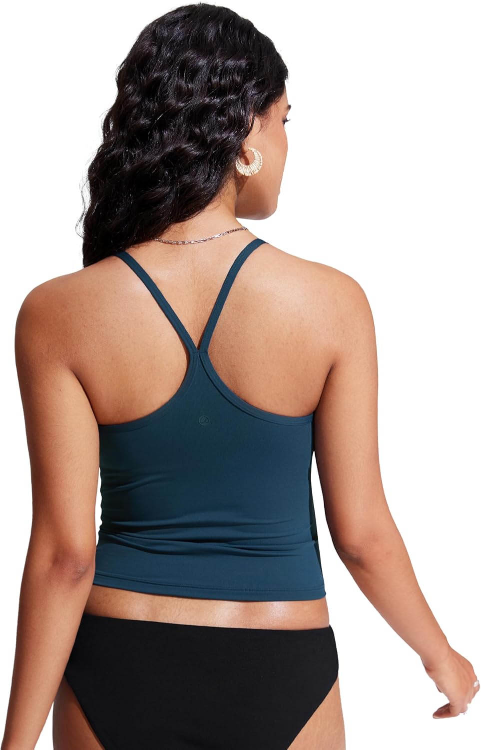 Detalle de CRZ YOGA Femmes Racerback Tankini Tops Scoop Neck Spaghetti Straps Maillot de Bain Bikini Top Uniquement rembourré
