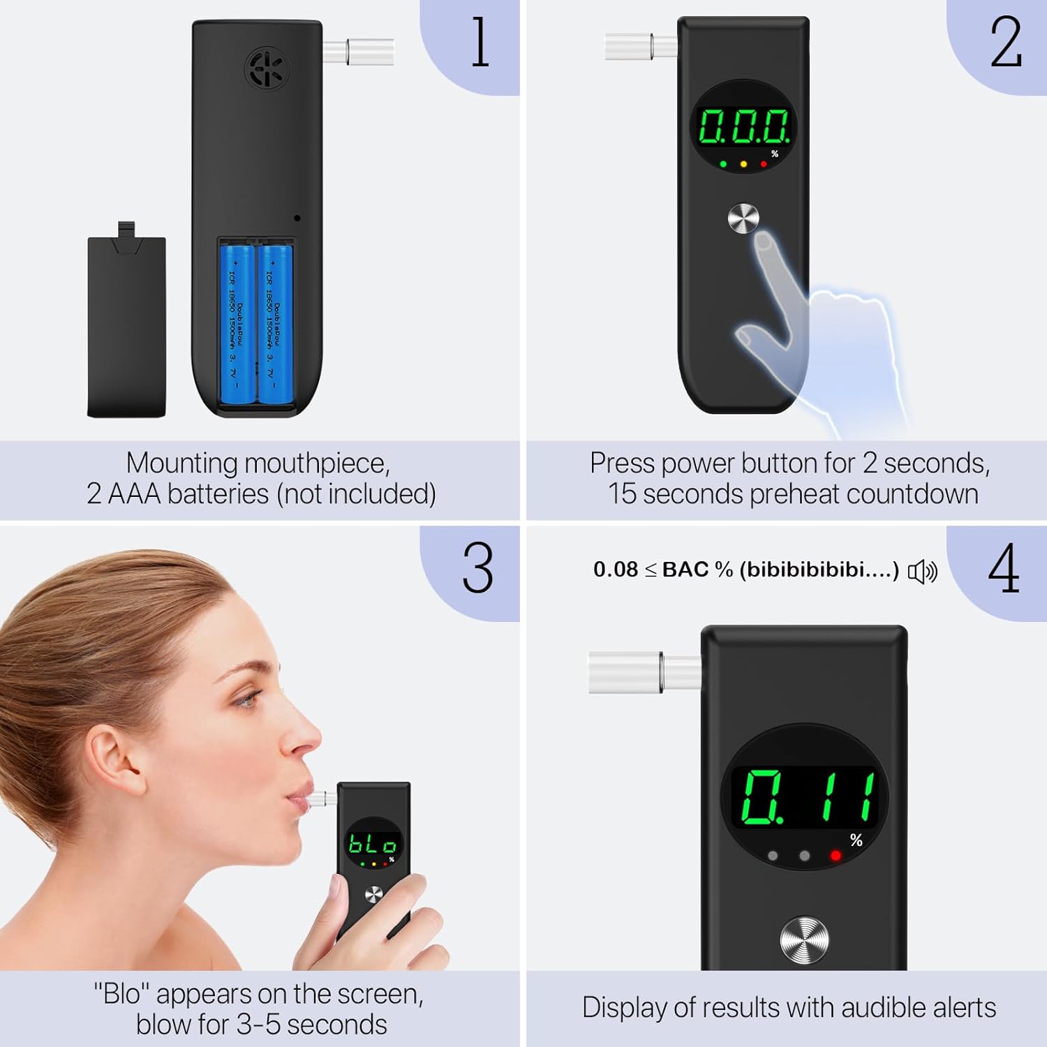 Thumbnail 2 de COCOCKA Breathalysers alcohol tester LCD