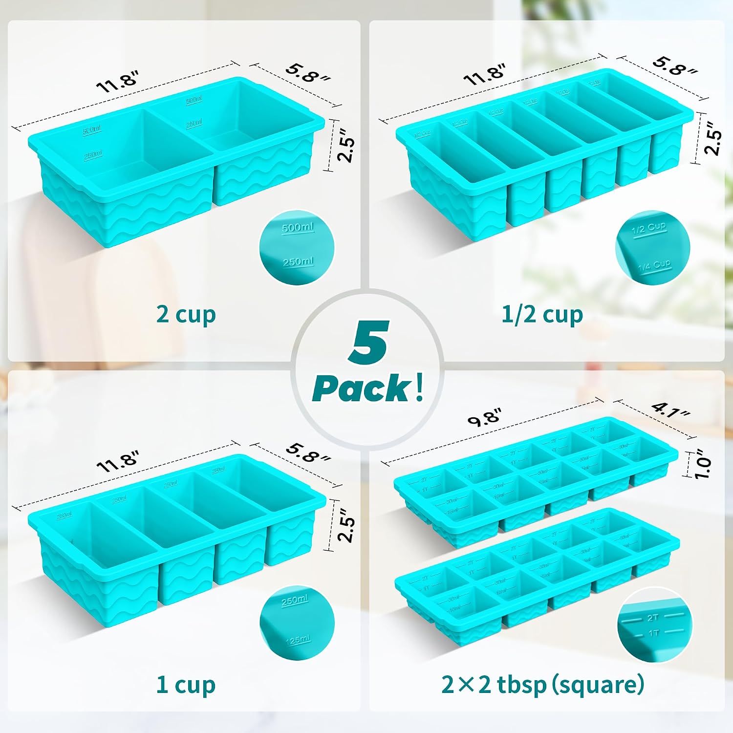 Thumbnail 1 de Silicone Freezer Molds, 5-Pack