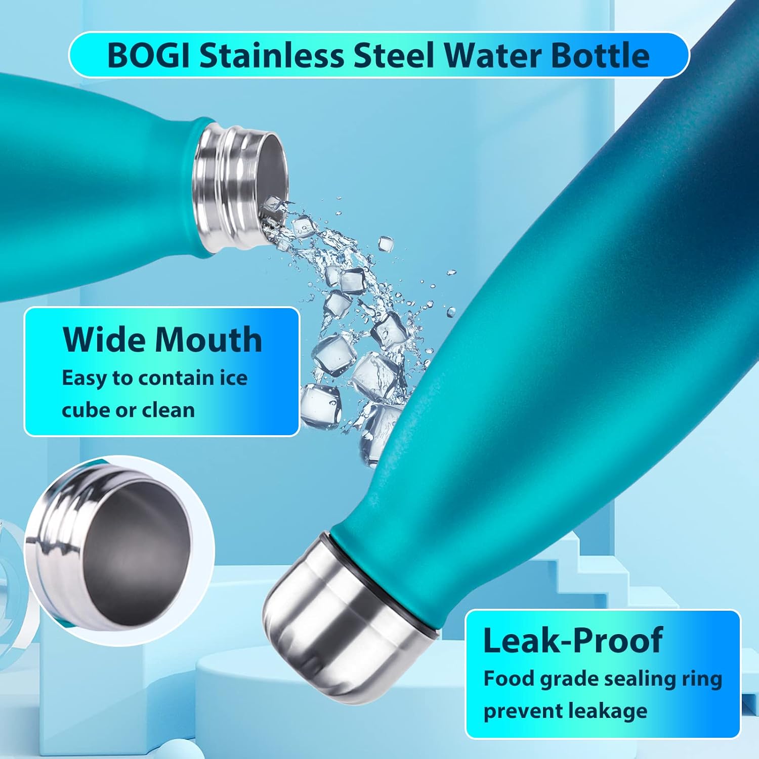 Thumbnail 4 de BOGI Insulated 500ml Stainless Steel Water Bottle 💧
