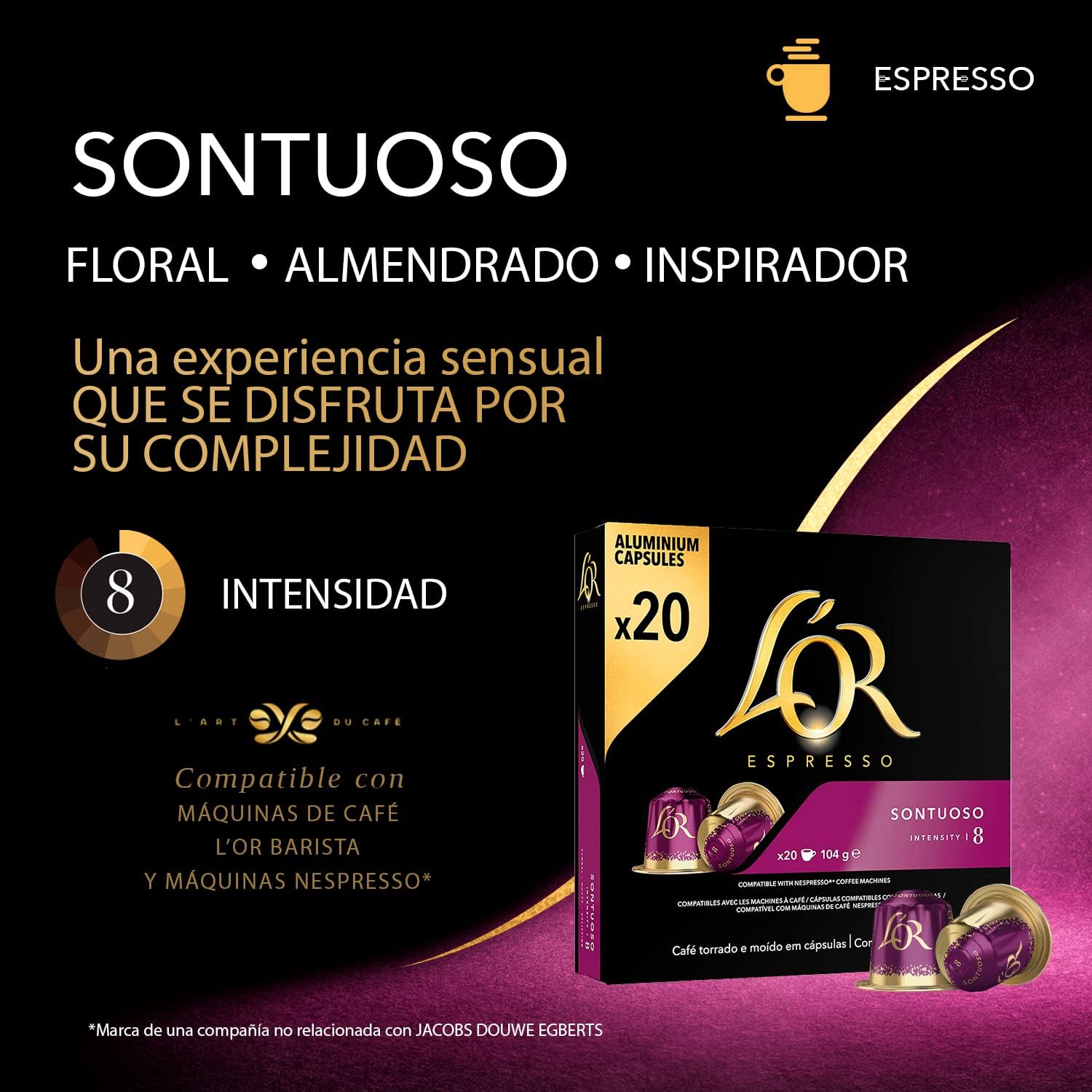 Thumbnail 2 de L'OR Espresso Cápsulas Sontuoso ☕ Intensidad 8 - 200 cápsulas