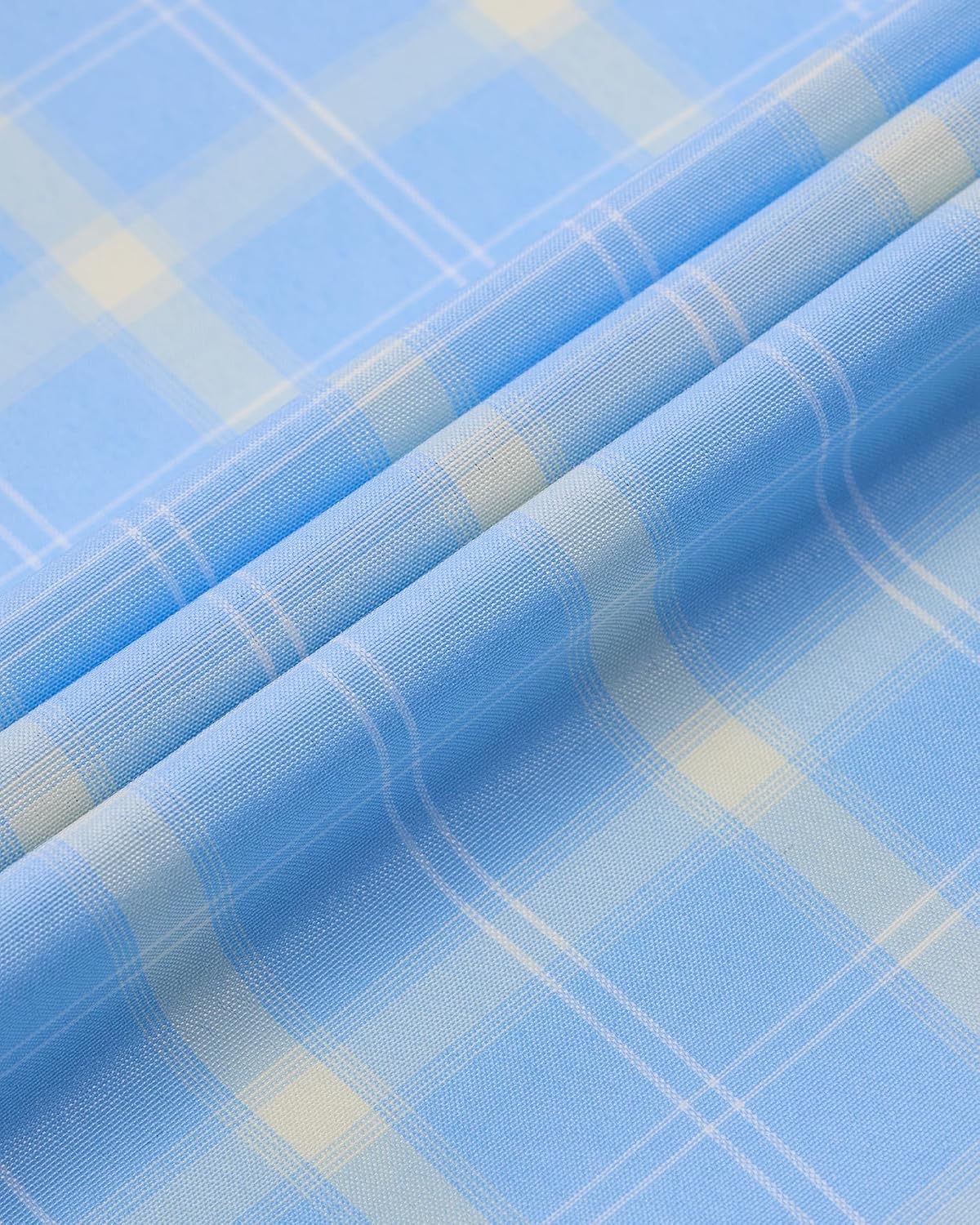 Detalle de Alimens & Gentle Men’s Plaid Short Sleeve Button-Down Cotton Shirt (Regular Fit)