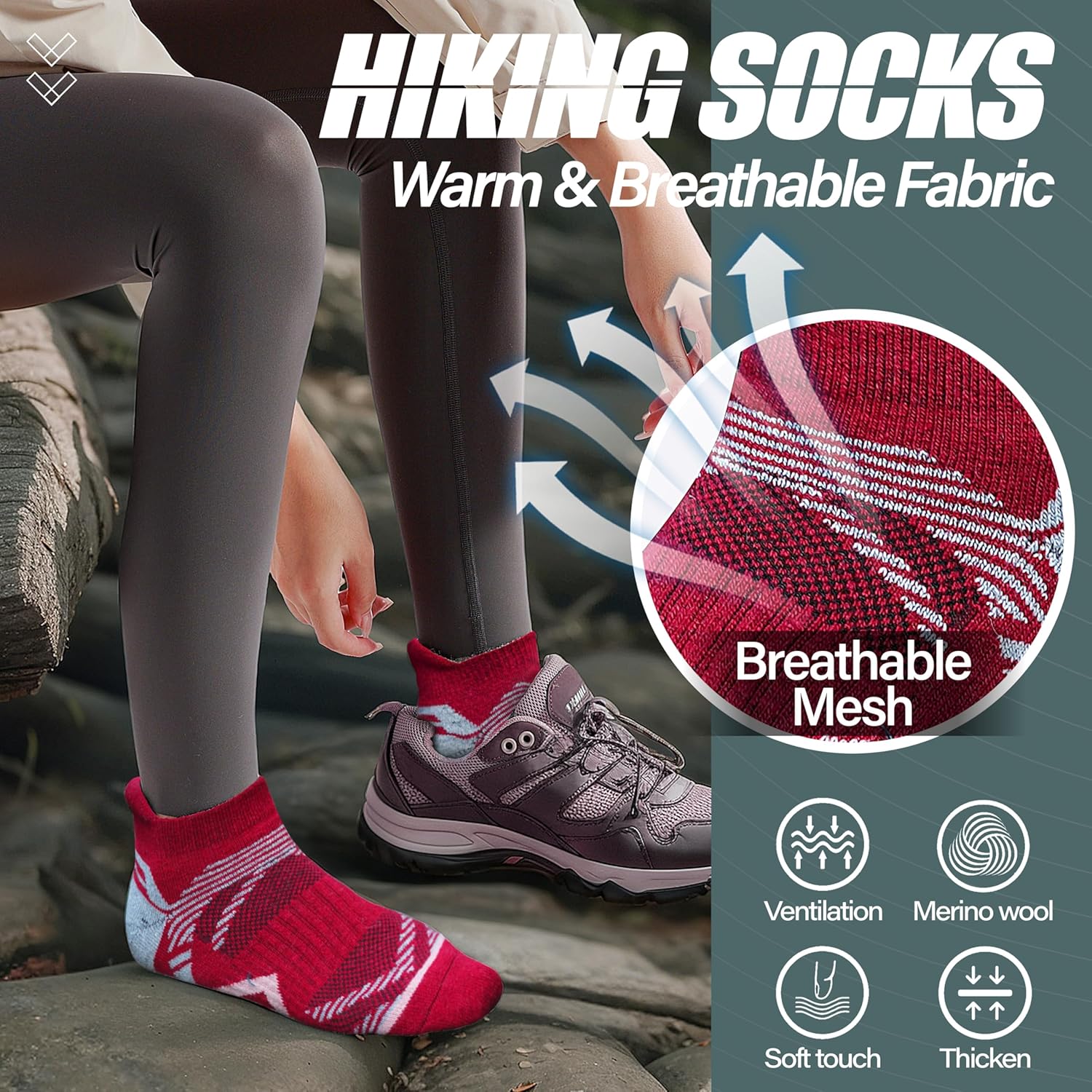 Thumbnail 6 de ANTSANG Merino no show socks, 6 pack