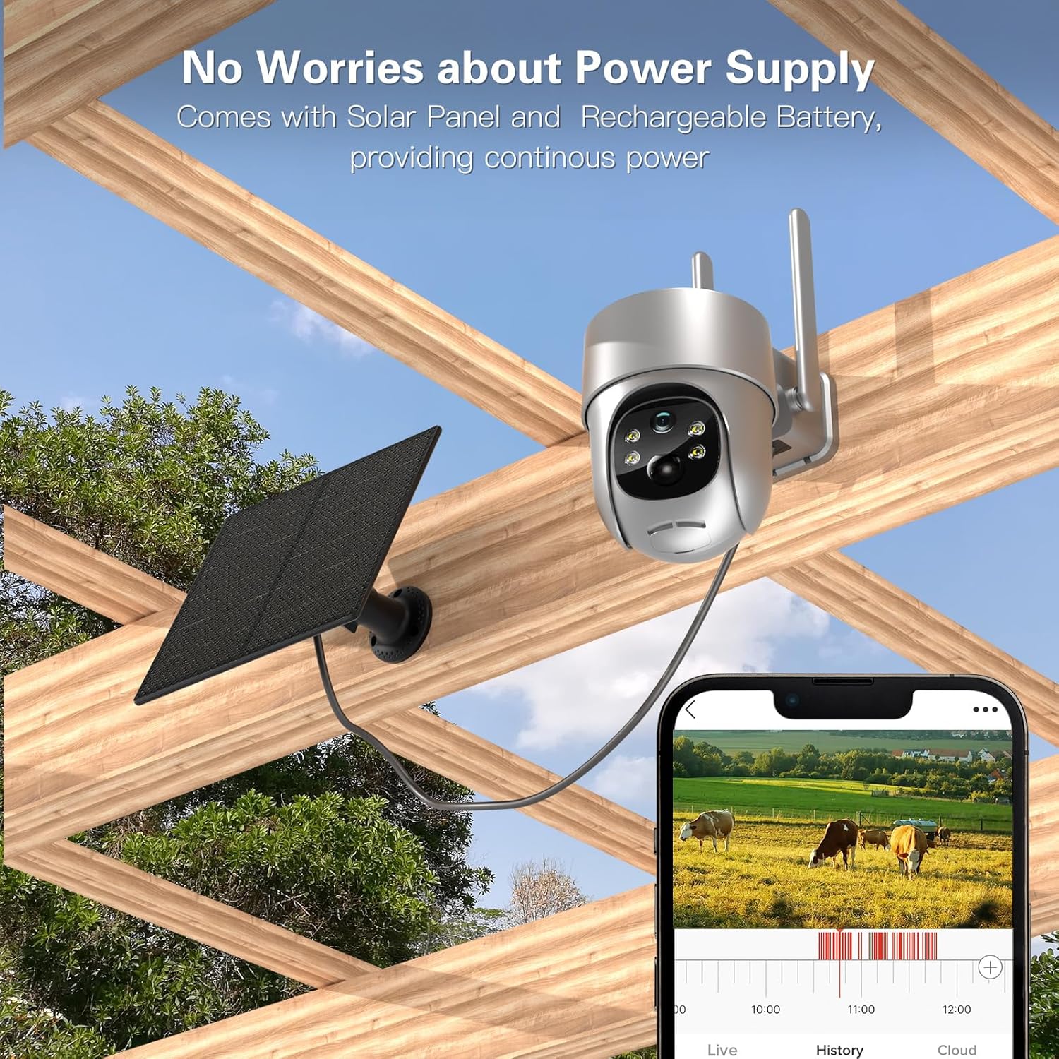 Detalle 2 de Xega 4G LTE Solar Security Camera 2K