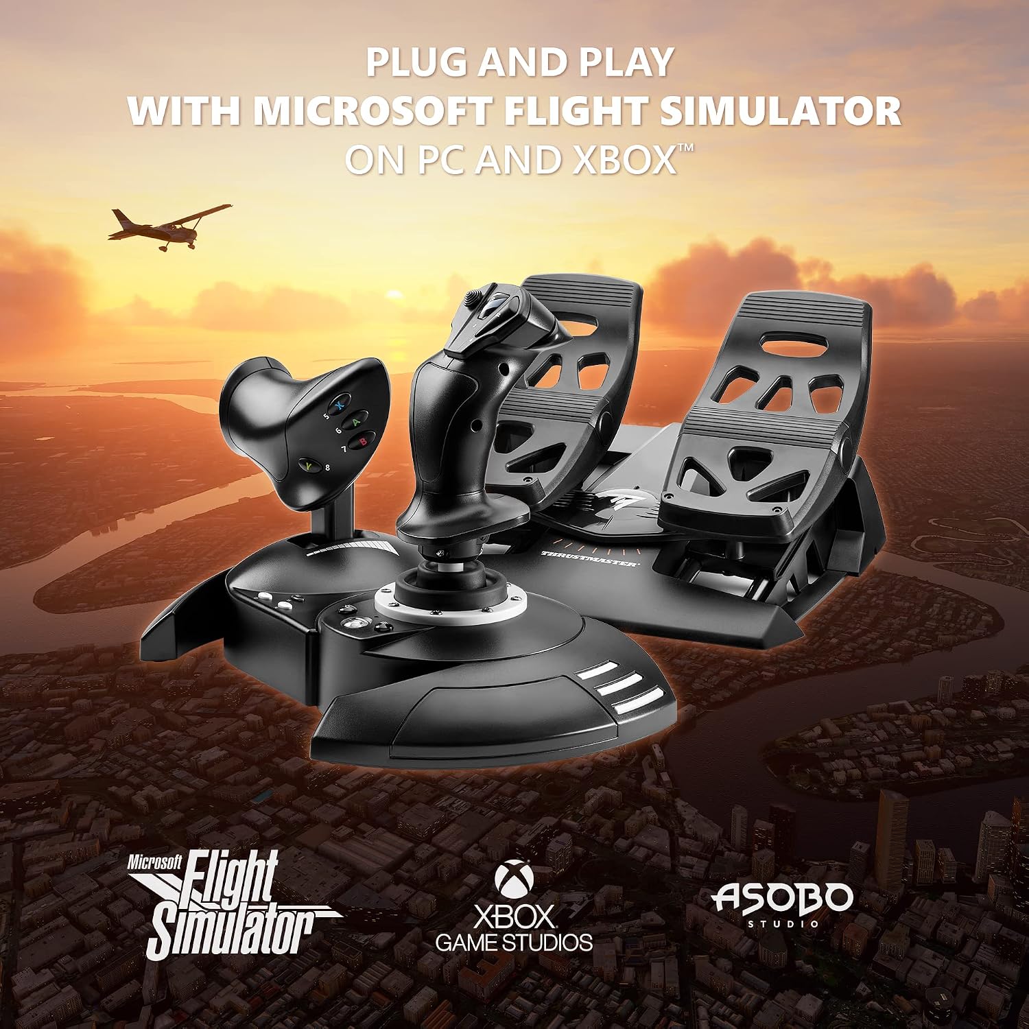 Detalle de Thrustmaster T.Flight Full Kit X : manette de vol complète avec pédales et accélérateur pour Xbox et PC
