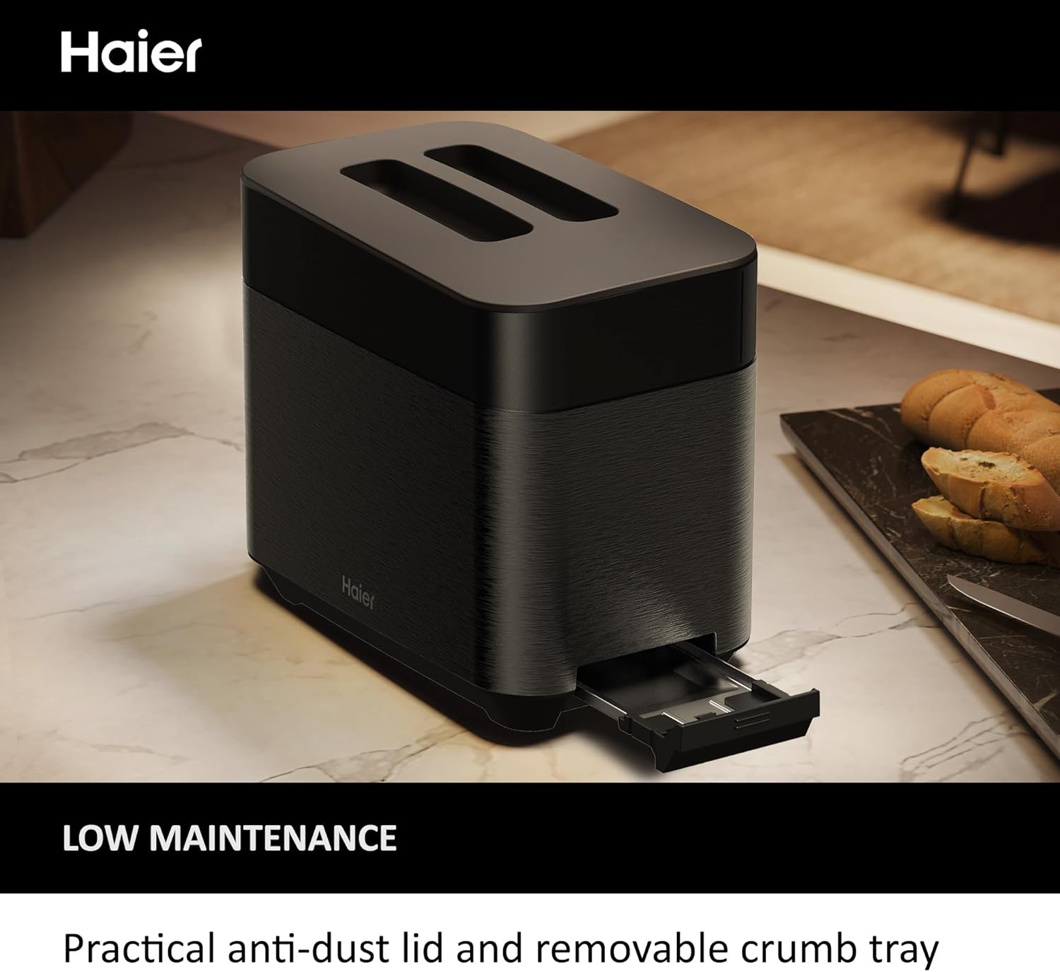 Thumbnail 6 de Haier I-Master Series 5 HTO5A3 1150W Digital 2-Slice Toaster with Extra Wide 15cm Slots