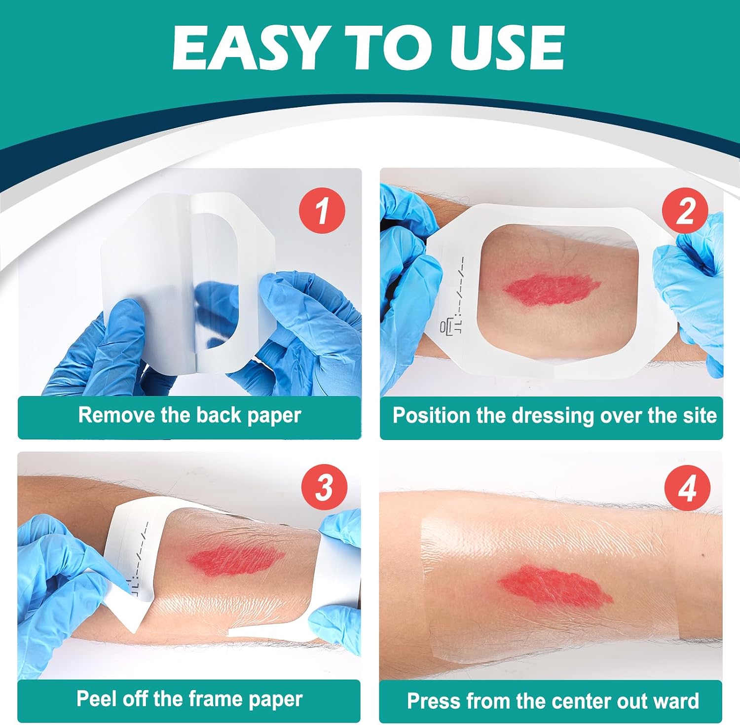 Thumbnail 6 de YHOVID Transparent Film Dressing, 20-Pack Waterproof Bandages, 2.375" x 2.75
