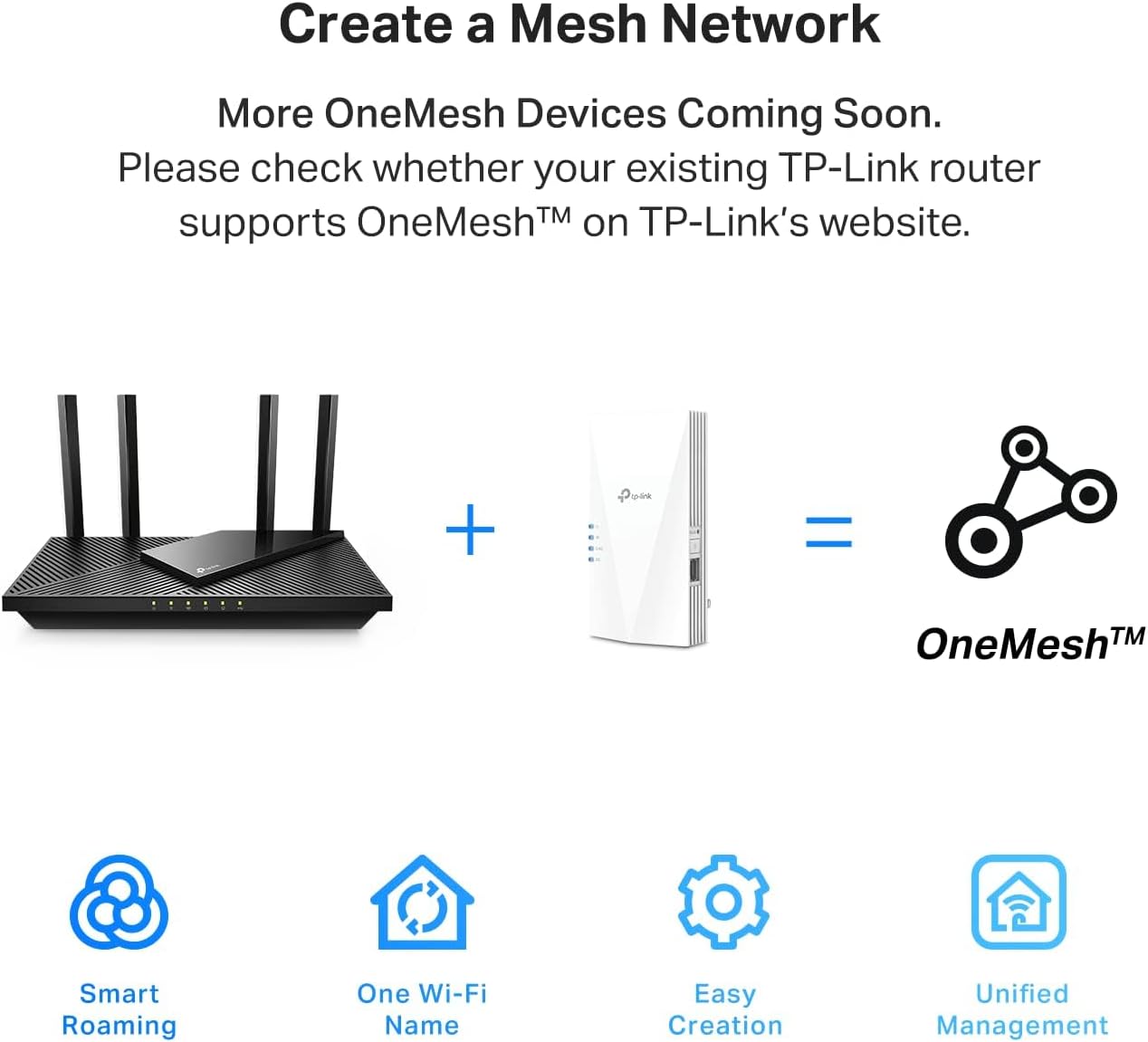 Detalle de TP-Link AX3000 WiFi 6 Range Extender RE700X: Dual-Band, OneMesh, Gigabit Port