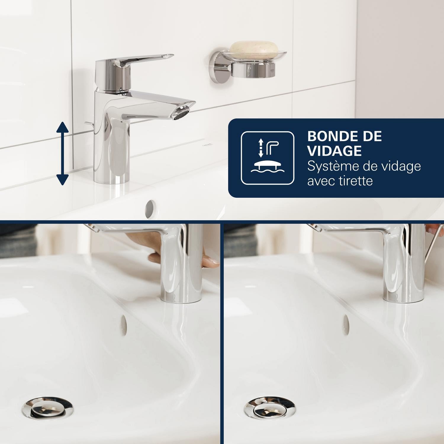 Thumbnail 6 de GROHE Dice Mitigeur monocommande Lavabo Taille S – Chrome 1018560000