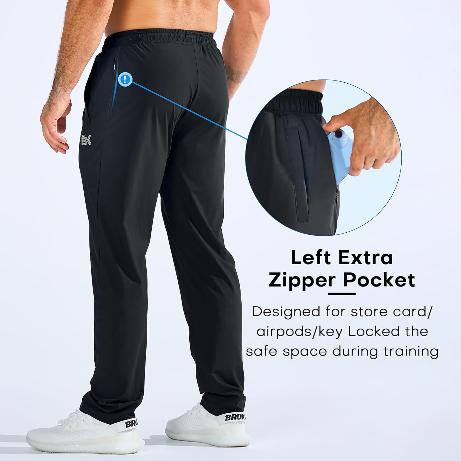 Thumbnail 4 de BROKIG Drylite mens gym joggers with pocket