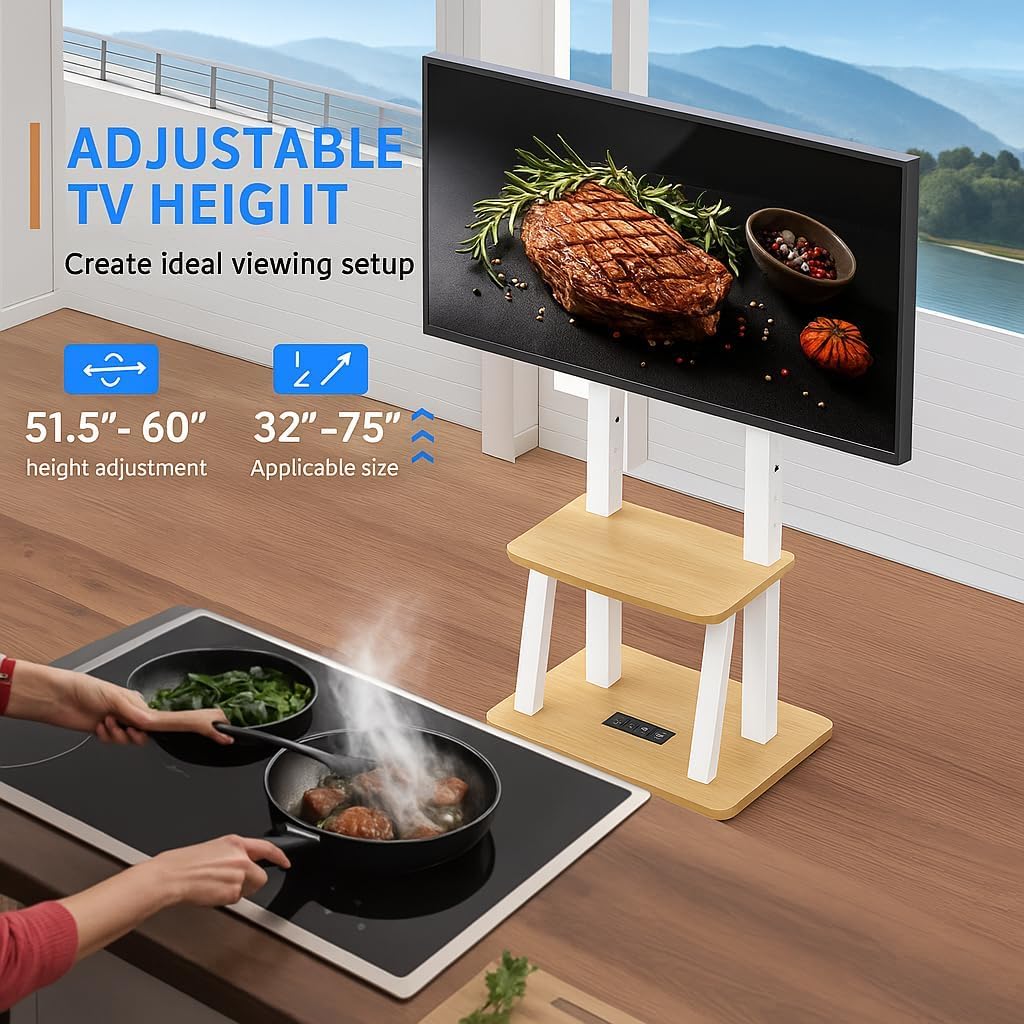 Thumbnail 3 de DIOOSN Rolling TV Stand 32–80in
