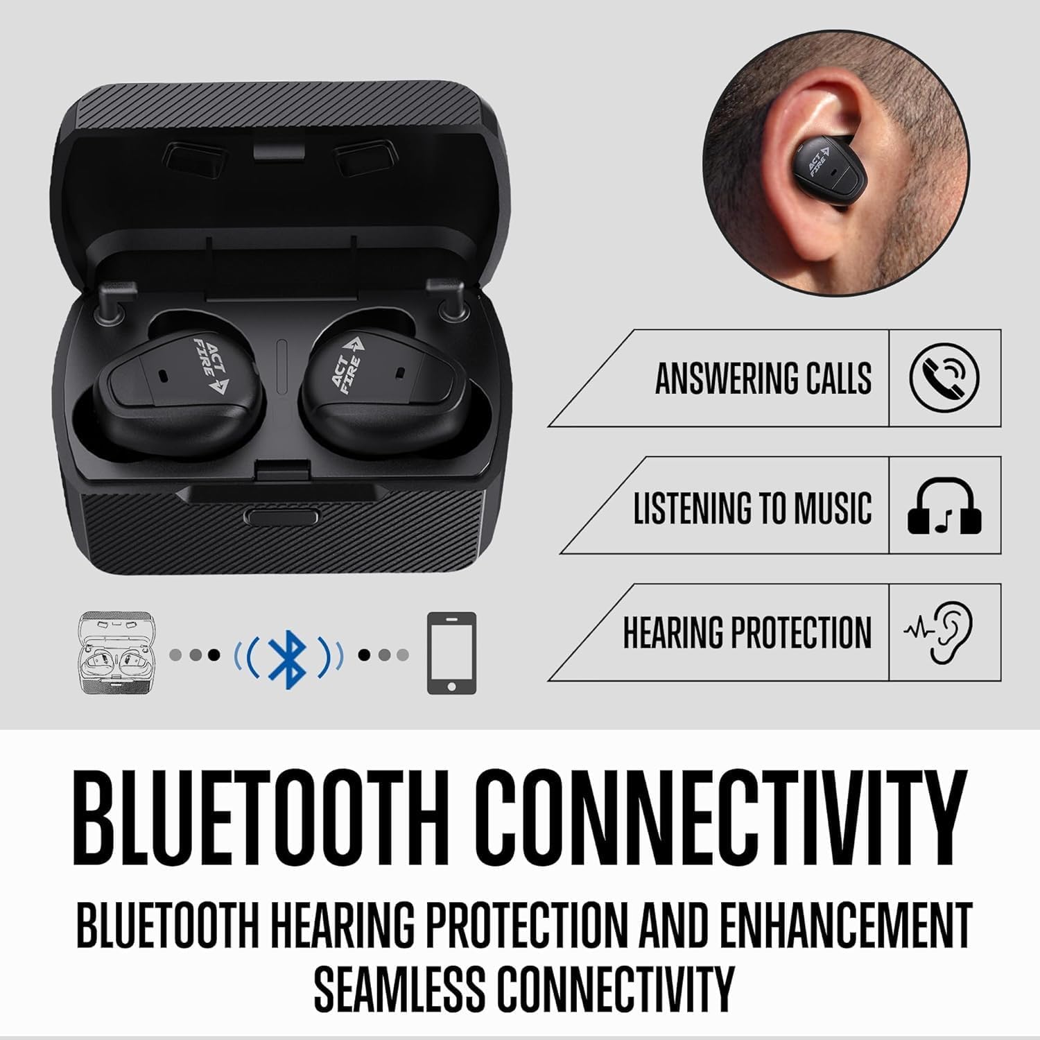 Detalle 2 de Bluetooth Shooting Ear Protection Earbuds with 3 Sound Modes