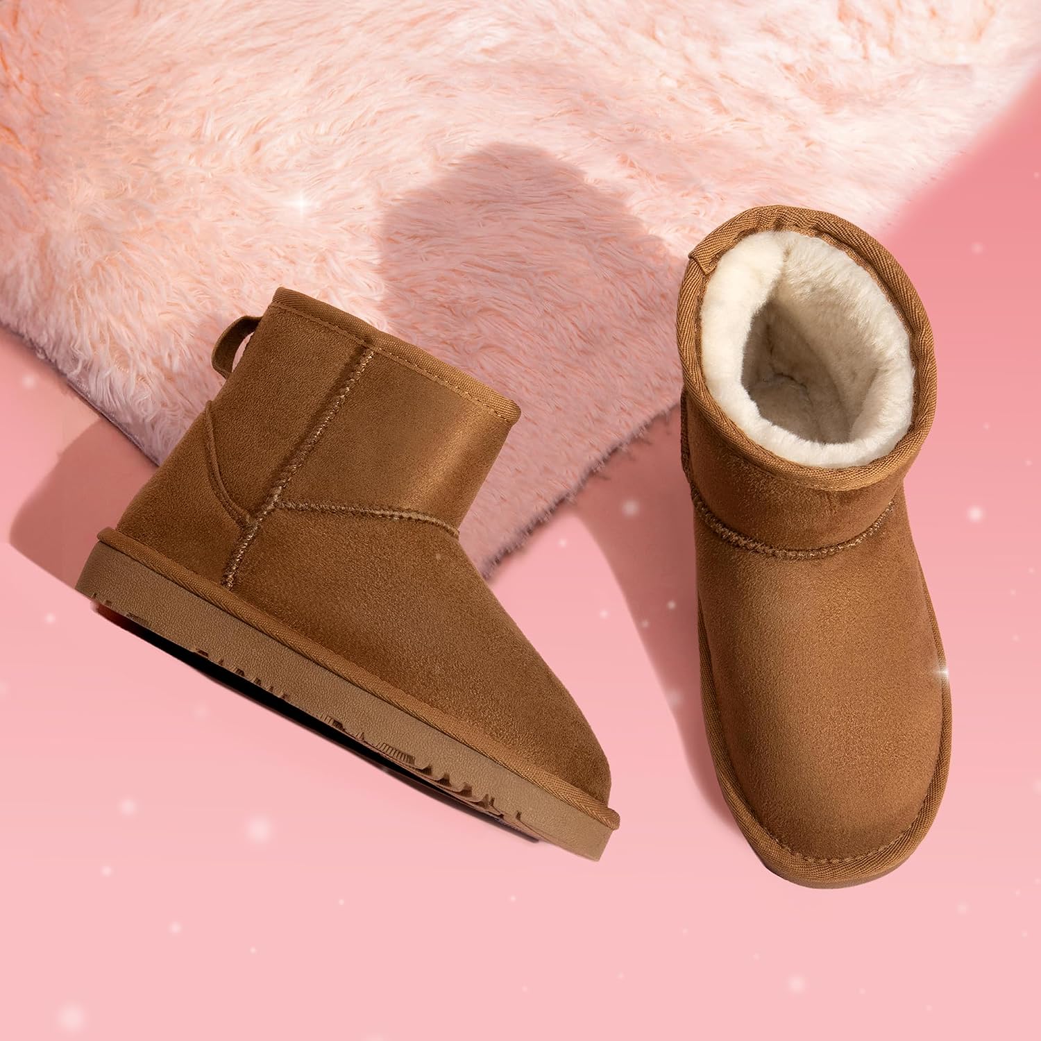 Detalle de DREAM PAIRS Girls' Winter Boots with Faux Fur