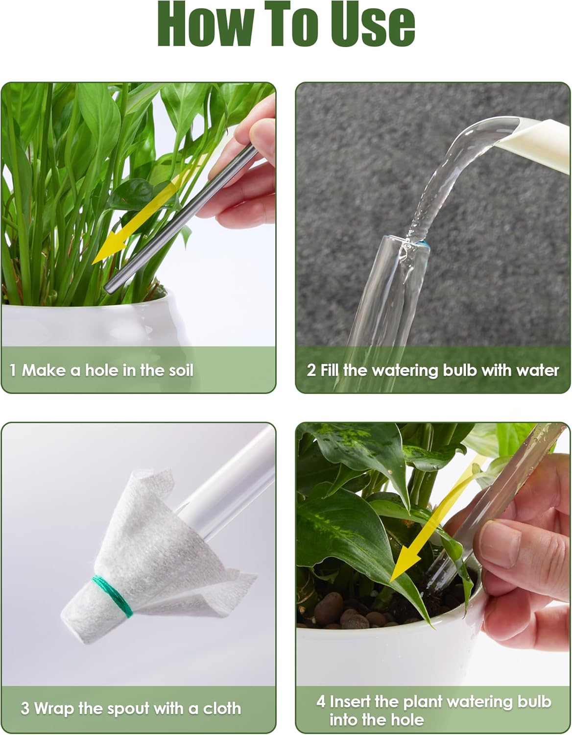 Thumbnail 5 de Tomorotec Iridescent Glass Self Watering Globes 4-Pack (2 Large + 2 Small)