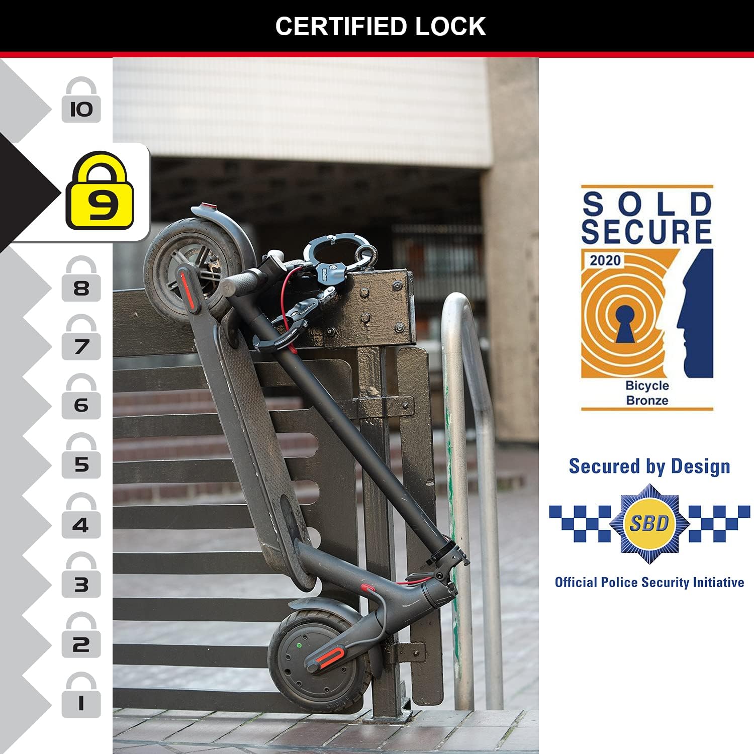 Thumbnail 2 de Master Lock Antifurto per Bicicletta 8200EURDPRO – Manette e Serratura a Chiave, 36 cm