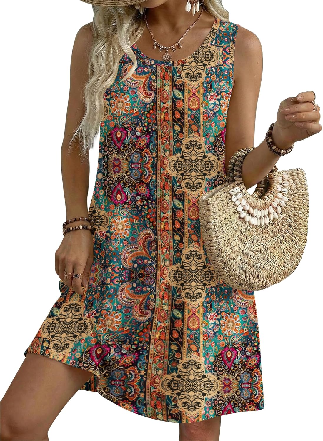 Thumbnail 6 de Zeagoo 2026 Sleeveless Floral T-Shirt Sundress with Pockets
