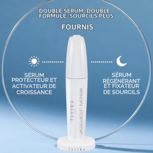 Detalle de Liposourcils Platinium de Talika: double sérum jour et nuit pour densifier les sourcils