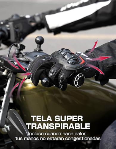Thumbnail 2 de KEMIMOTO guantes de moto de verano con pantalla táctil y protección en nudillos