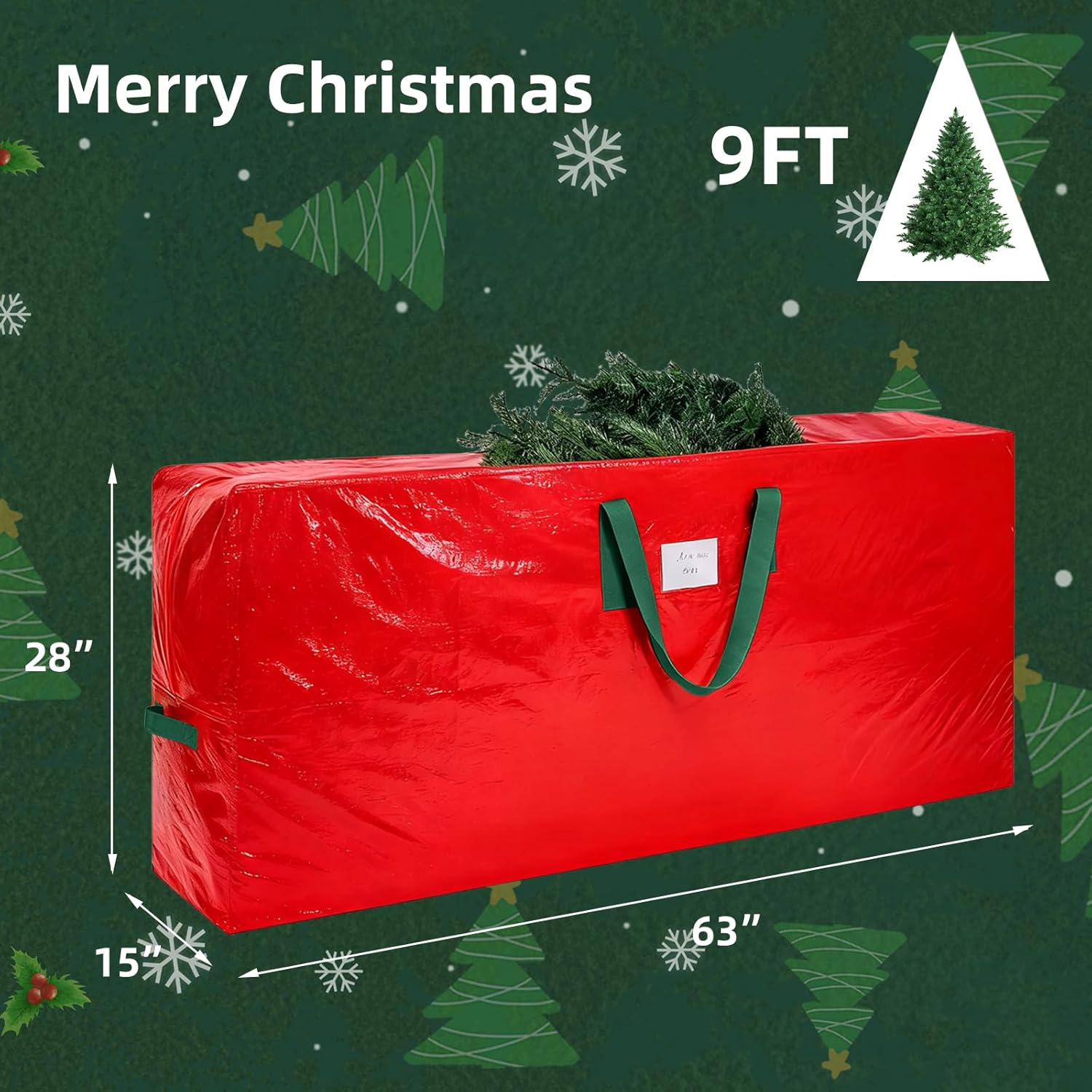 Detalle 2 de KRYSTY Durable Large Christmas Tree Storage Bag 9 ft 🎄