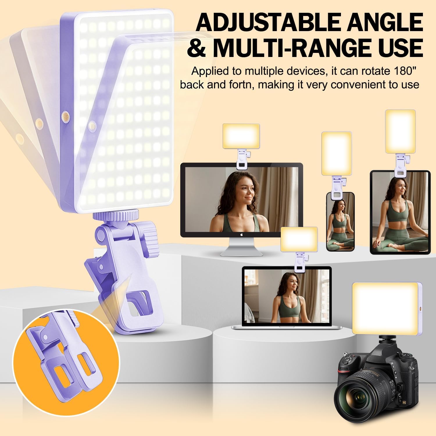 Thumbnail 6 de Singwil CL-V16A 120 LED Selfie Light, 3 Modes, 5000mAh, CRI 97+