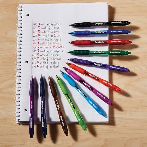 Detalle de Paper Mate Profile Retractable Bold Point Pens (1.4mm) – Assorted Colors, 12 Count