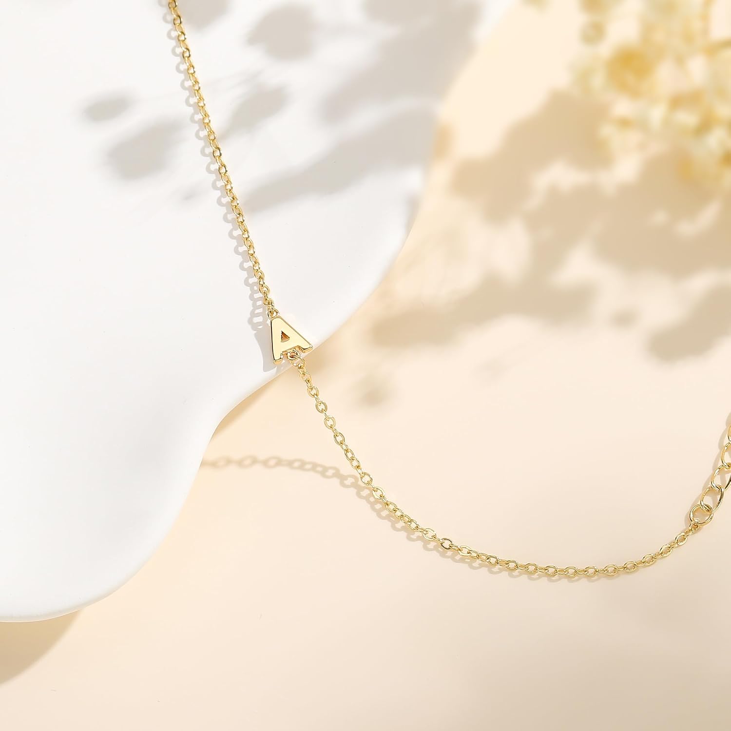 Thumbnail 4 de TINGN Gold/Silber Armband mit Buchstaben – 18K vergoldet, zierlich und mit Verlängerungskette (15 cm + 5 cm)