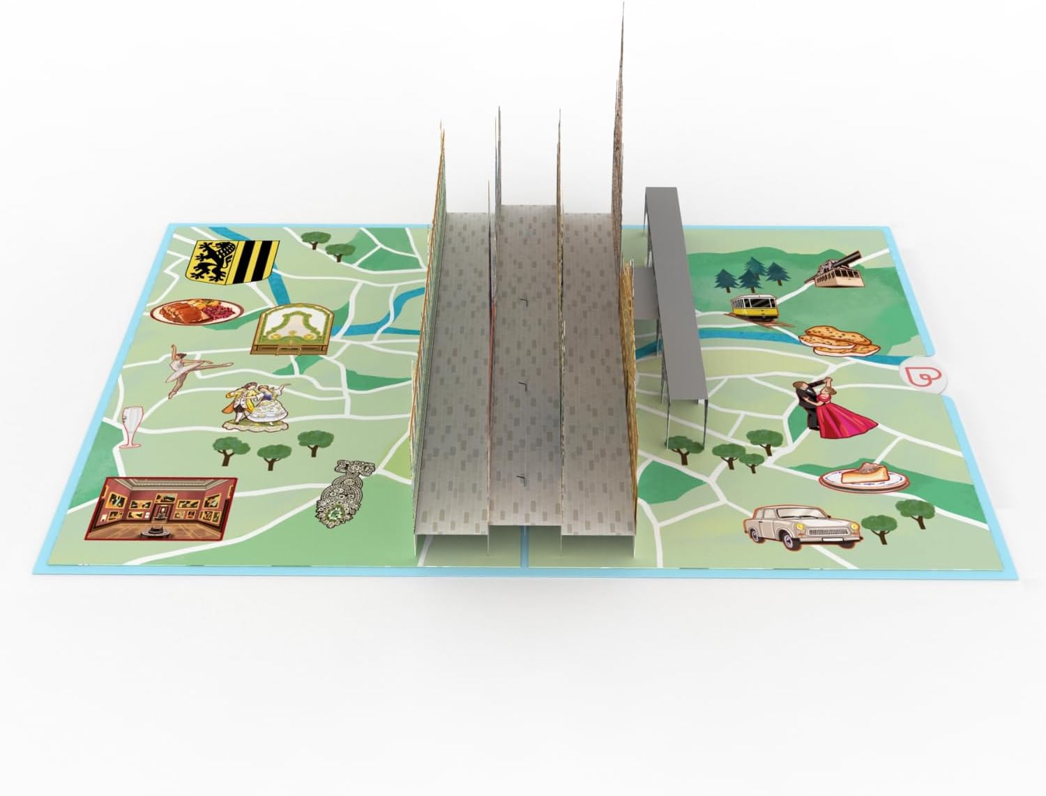 Thumbnail 2 de papercrush® Pop-Up Karte Dresden – 3D Geschenkkarte als Hotel- oder Geldgeschenk für den Städtetrip