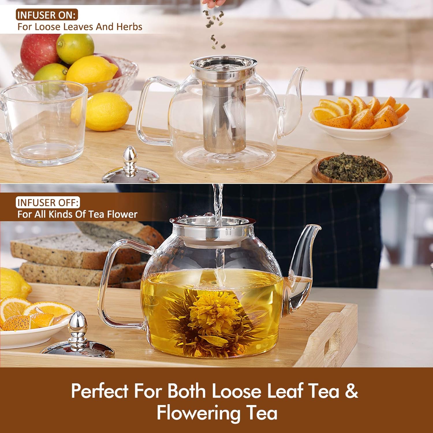 Thumbnail 4 de HIWARE 1000ml Glass Teapot 🍵