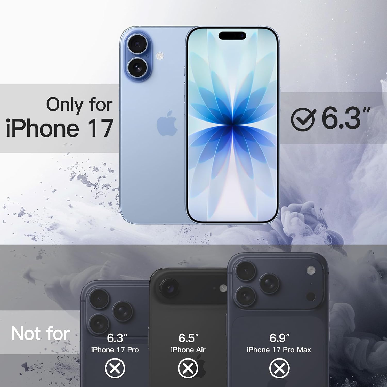 Detalle 2 de Cover magnetica JETech per iPhone 17 da 6,3" compatibile con MagSafe (azzurro nebbia)
