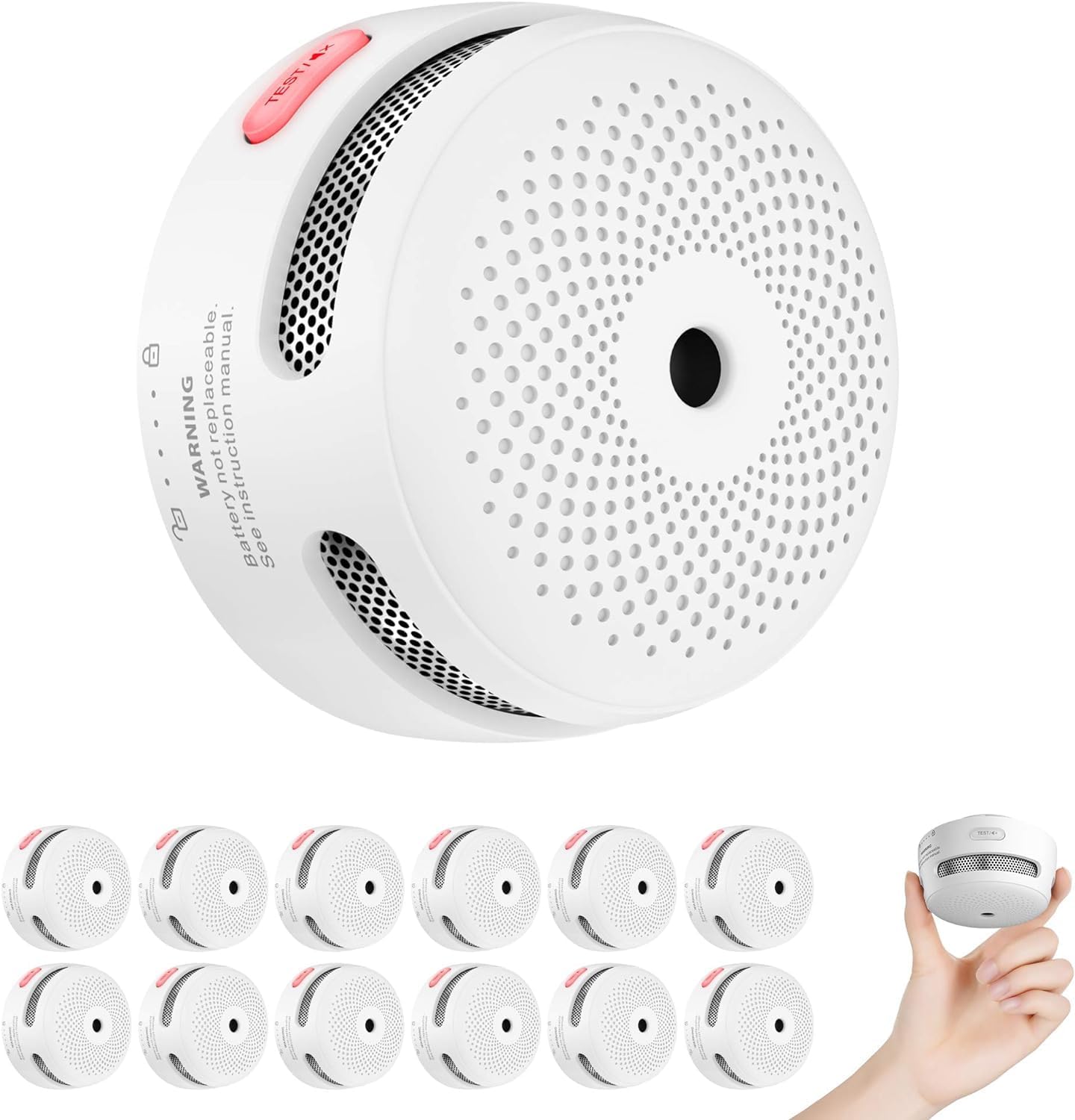Detalle de X-Sense Mini-Détecteur de Fumée XS01 — Lot de 12, autonomie 10 ans, EN 14604, capteur photoélectrique
