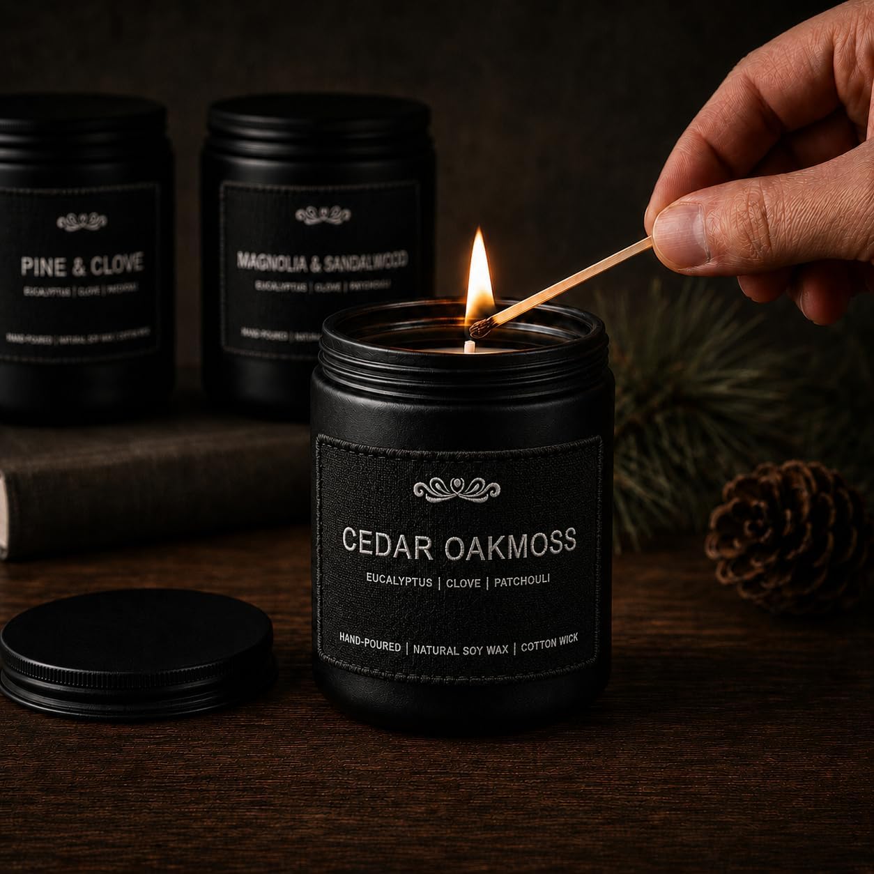 Detalle de 6 Pack Candles for Home: Scented Aromatherapy Gift Set for Men