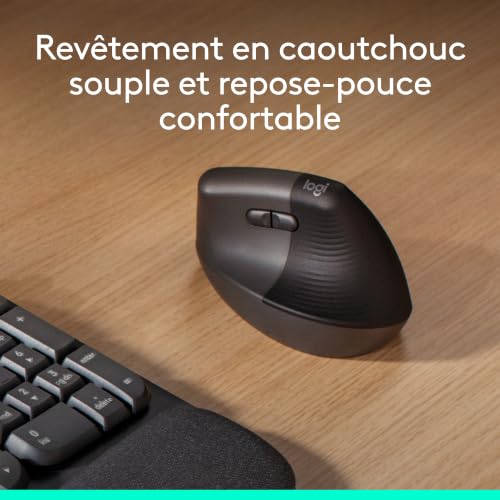 Detalle de Logitech Lift Souris Ergonomique Verticale — confort durable pour droitiers, petites et moyennes mains