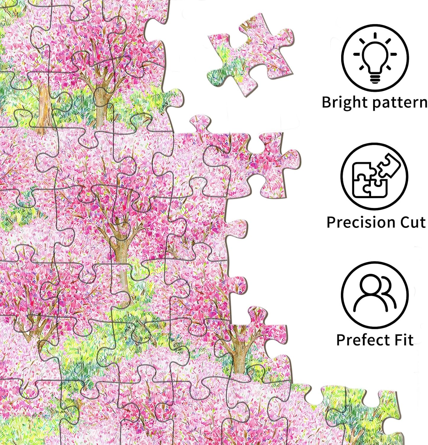 Detalle 1 de TangMosaic Cherry Blossom 500-Piece Jigsaw Puzzle with Reference Poster