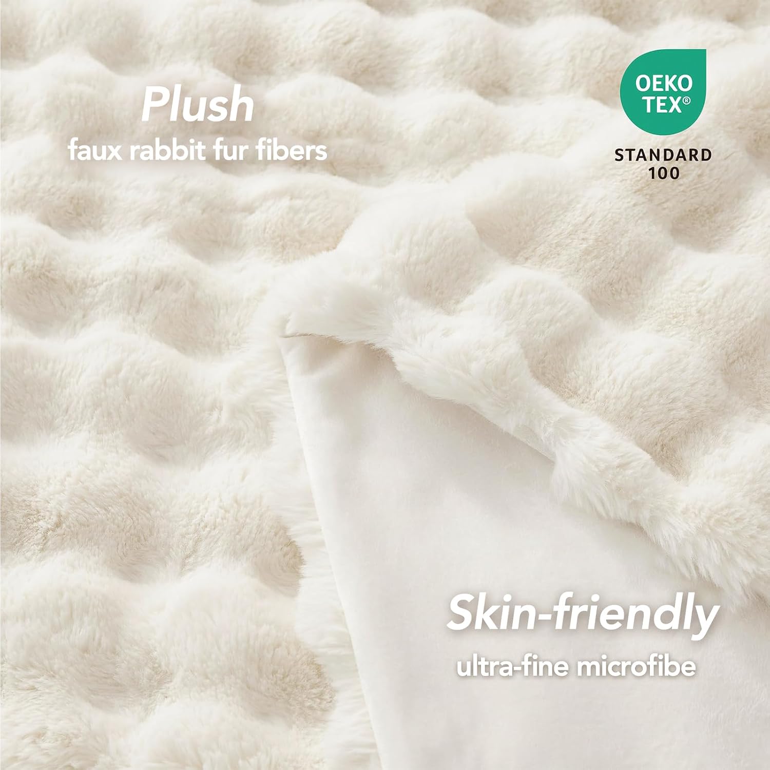 Thumbnail 2 de L'AGRATY Faux Rabbit Fur Blanket 150x200cm