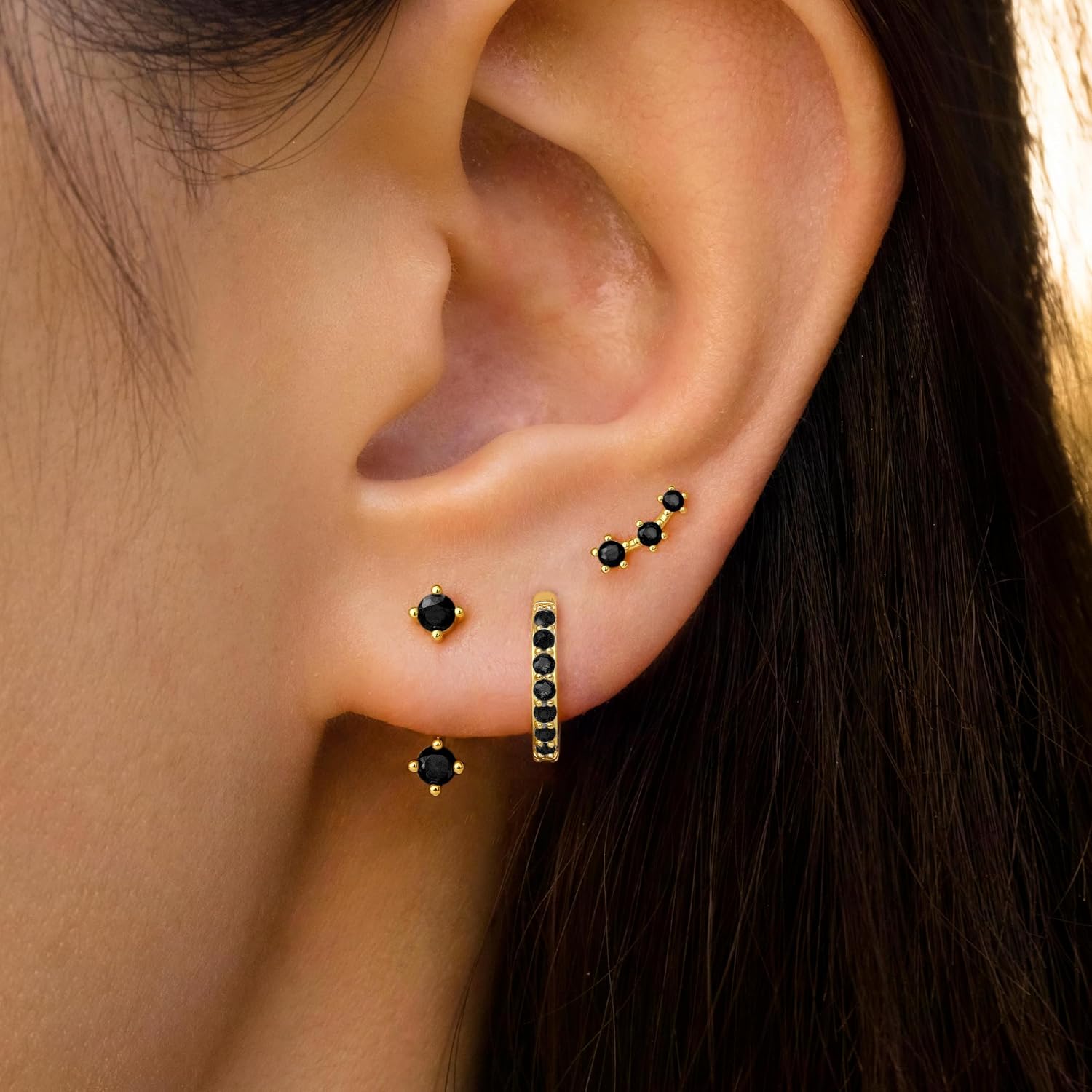 Detalle 2 de Small Earrings Set, Brass