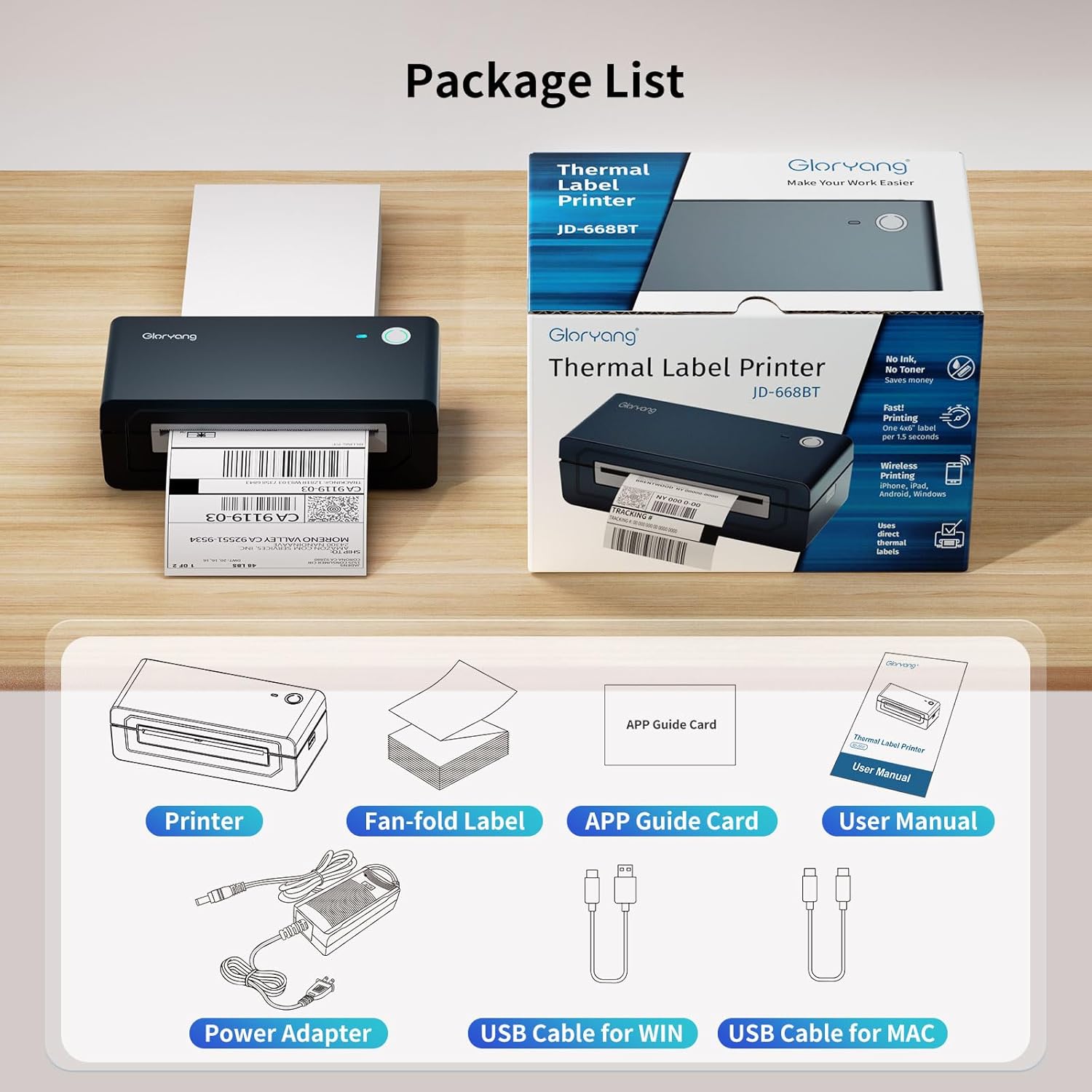 Thumbnail 6 de Gloryang Thermal Shipping Label Printer 4x6