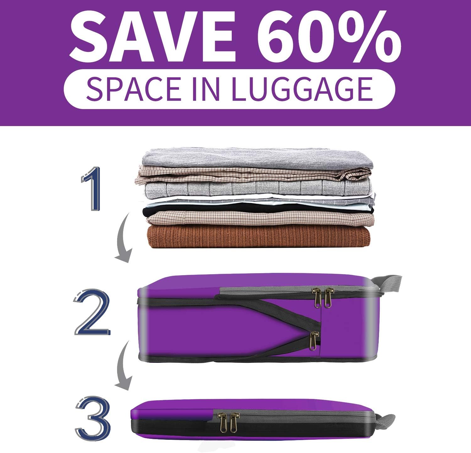 Thumbnail 4 de Eono Packing Cubes Set (3/4/6) – Compression Luggage Organisers for Travel