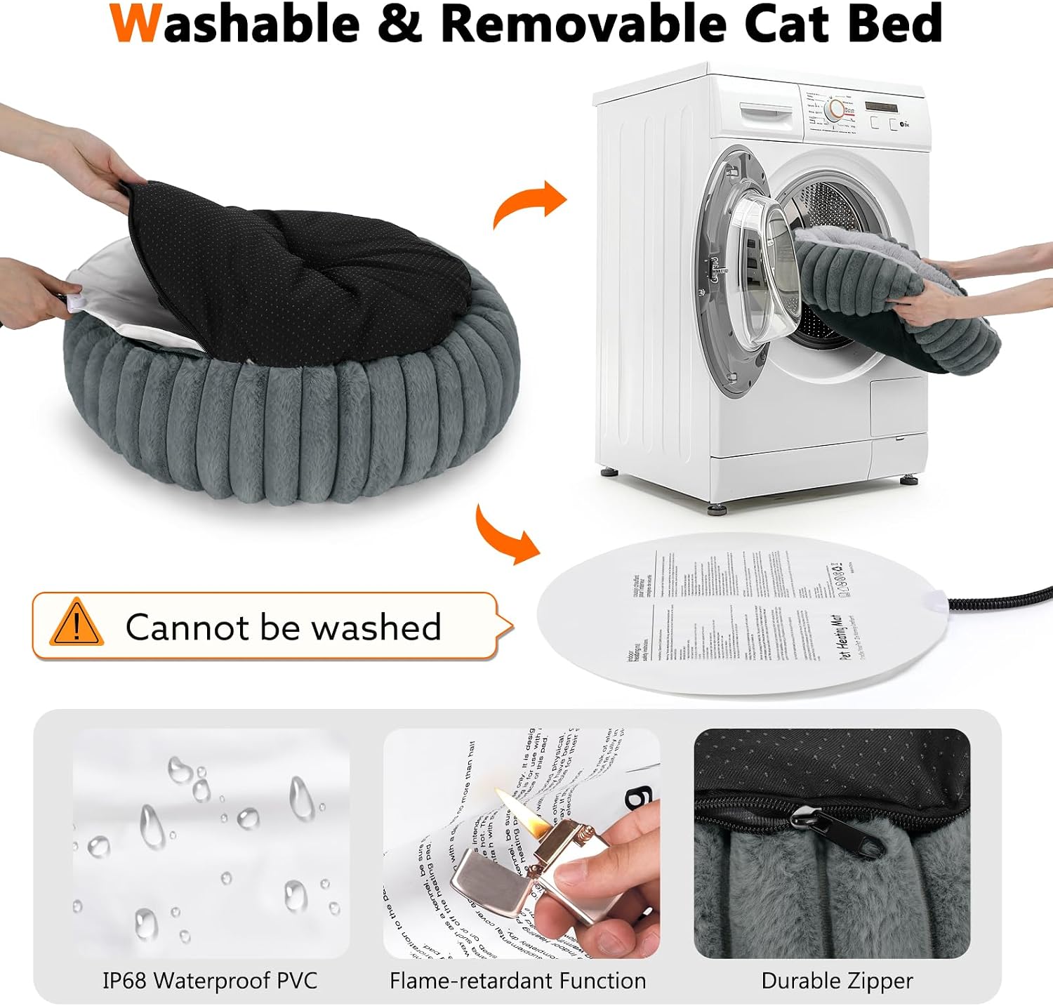 Thumbnail 6 de INVENHO Heated Cat Bed, 20-inch